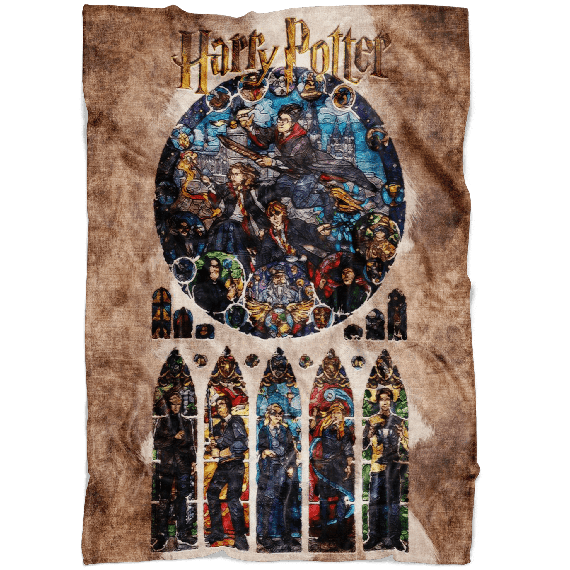 Harry Potter Fleece Blanket Real Oil Painting Brown Blanket - Lusy Store
