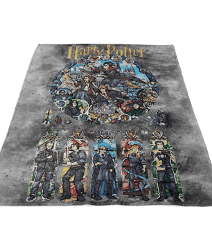 Harry Potter Fleece Blanket Sketch Mix Grey Blanket - Lusy Store