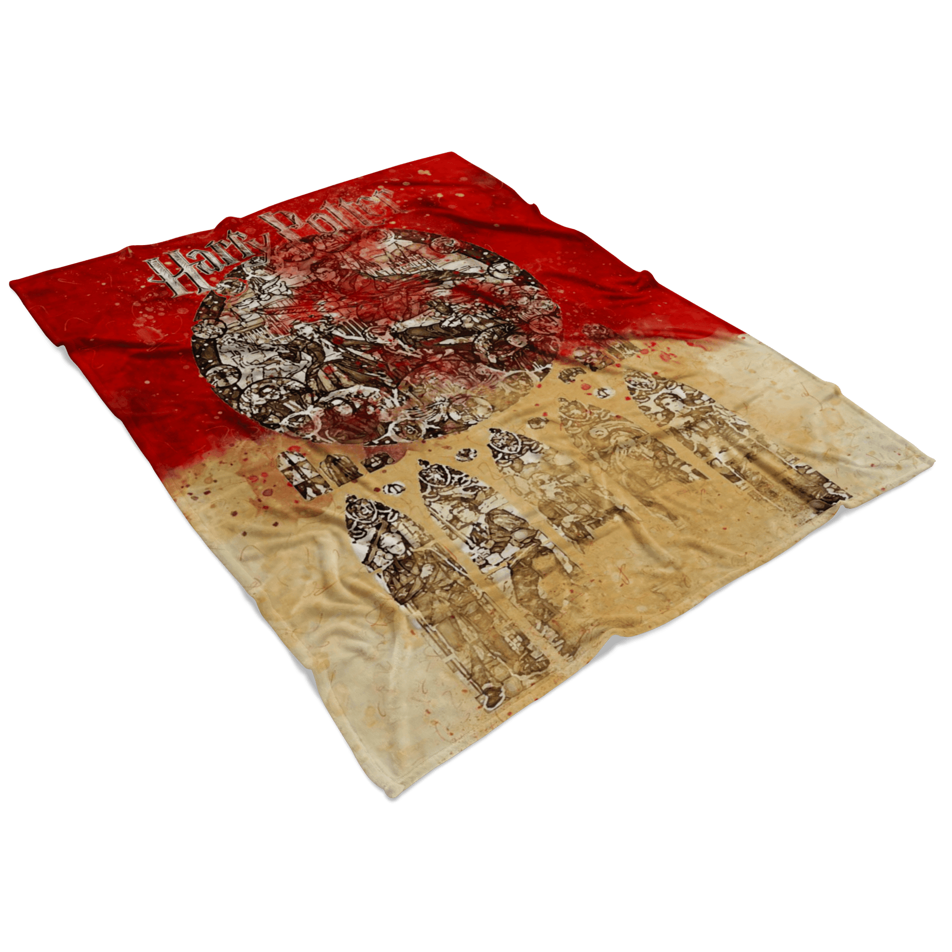 Harry Potter Fleece Blanket Vintage Art Red Blanket - Lusy Store