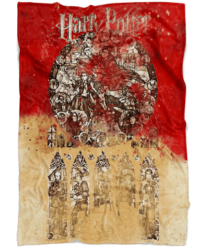 Harry Potter Fleece Blanket Vintage Art Red Blanket - Lusy Store