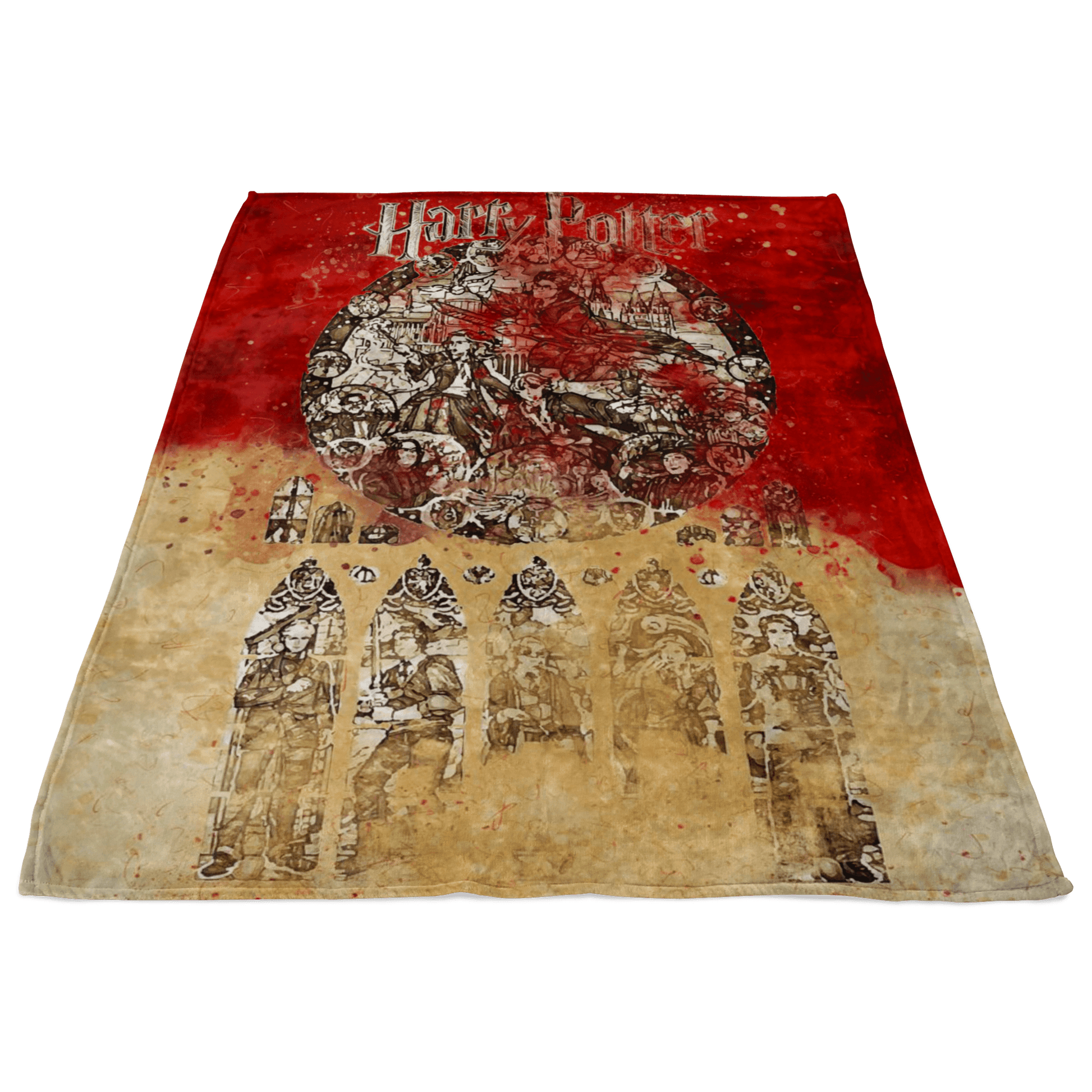Harry Potter Fleece Blanket Vintage Art Red Blanket - Lusy Store