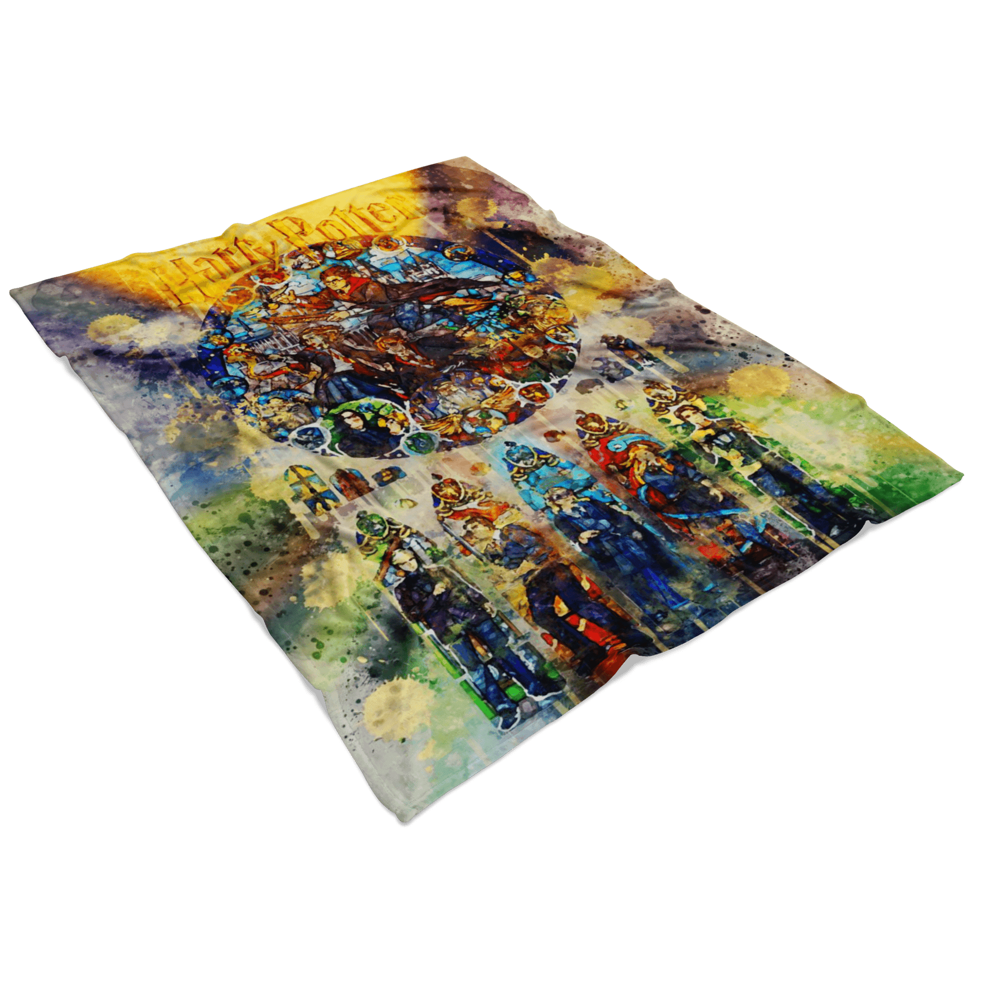 Harry Potter Fleece Blanket Watercolor Blanket - Lusy Store