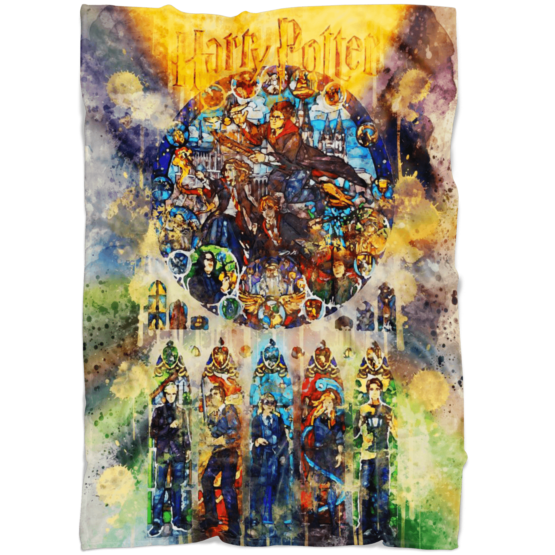 Harry Potter Fleece Blanket Watercolor Blanket - Lusy Store