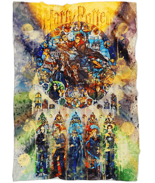 Harry Potter Fleece Blanket Watercolor Blanket - Lusy Store