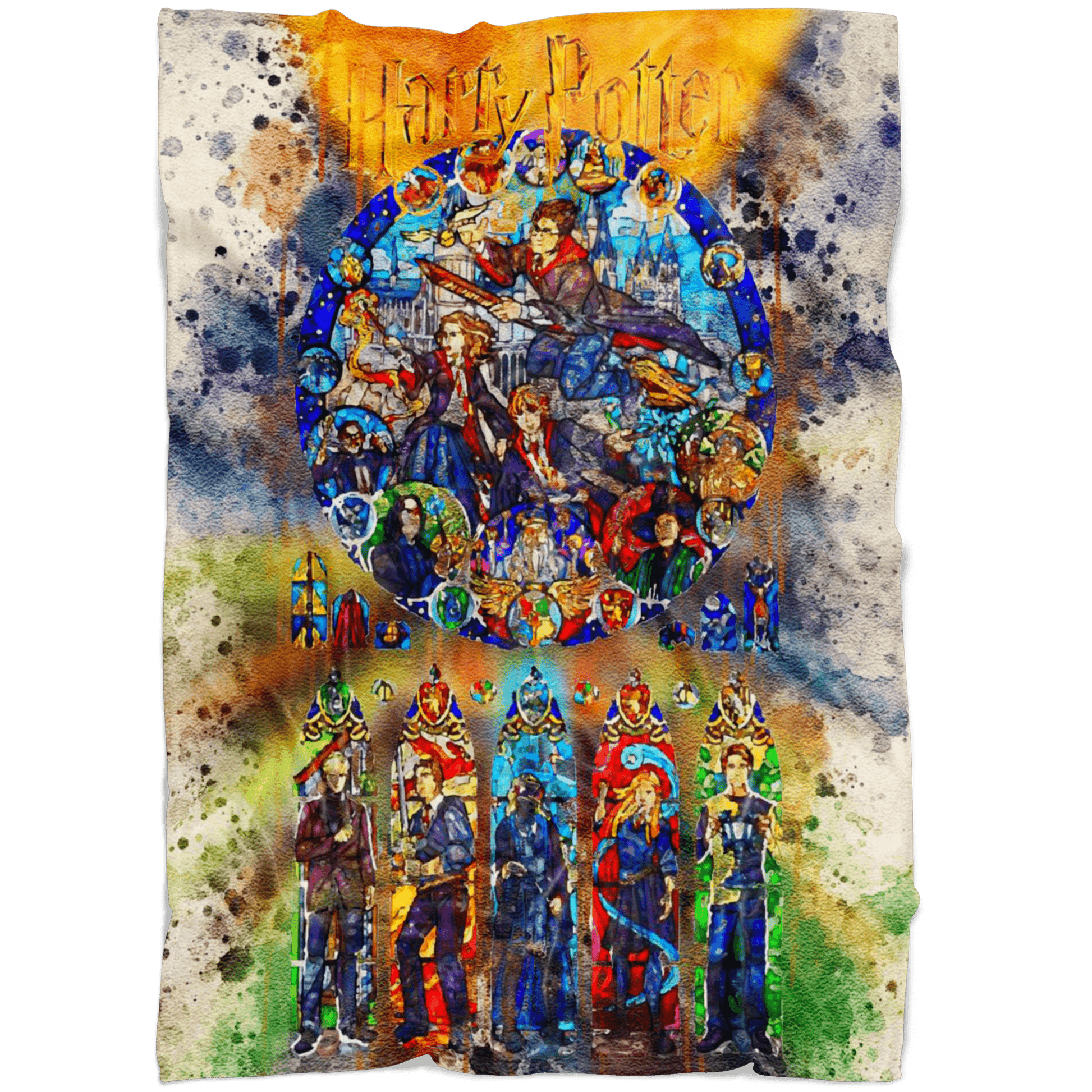 Harry Potter Fleece Blanket Watercolor Blanket Supremely Soft - Lusy Store