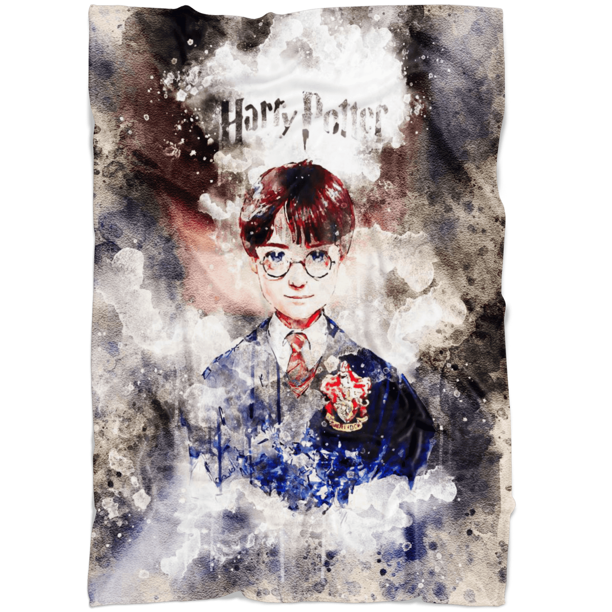 Harry Potter Fleece Blanket Watercolor White Blanket - Lusy Store