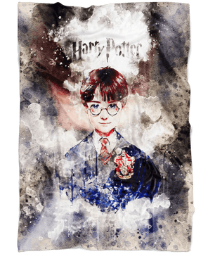 Harry Potter Fleece Blanket Watercolor White Blanket - Lusy Store