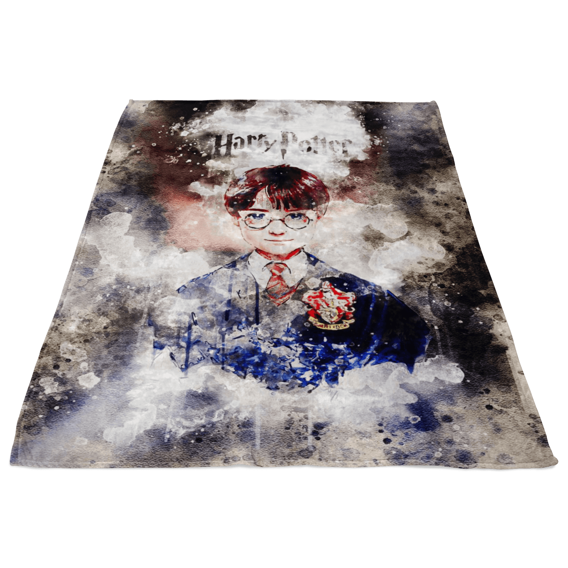 Harry Potter Fleece Blanket Watercolor White Blanket - Lusy Store