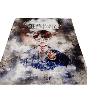 Harry Potter Fleece Blanket Watercolor White Blanket - Lusy Store