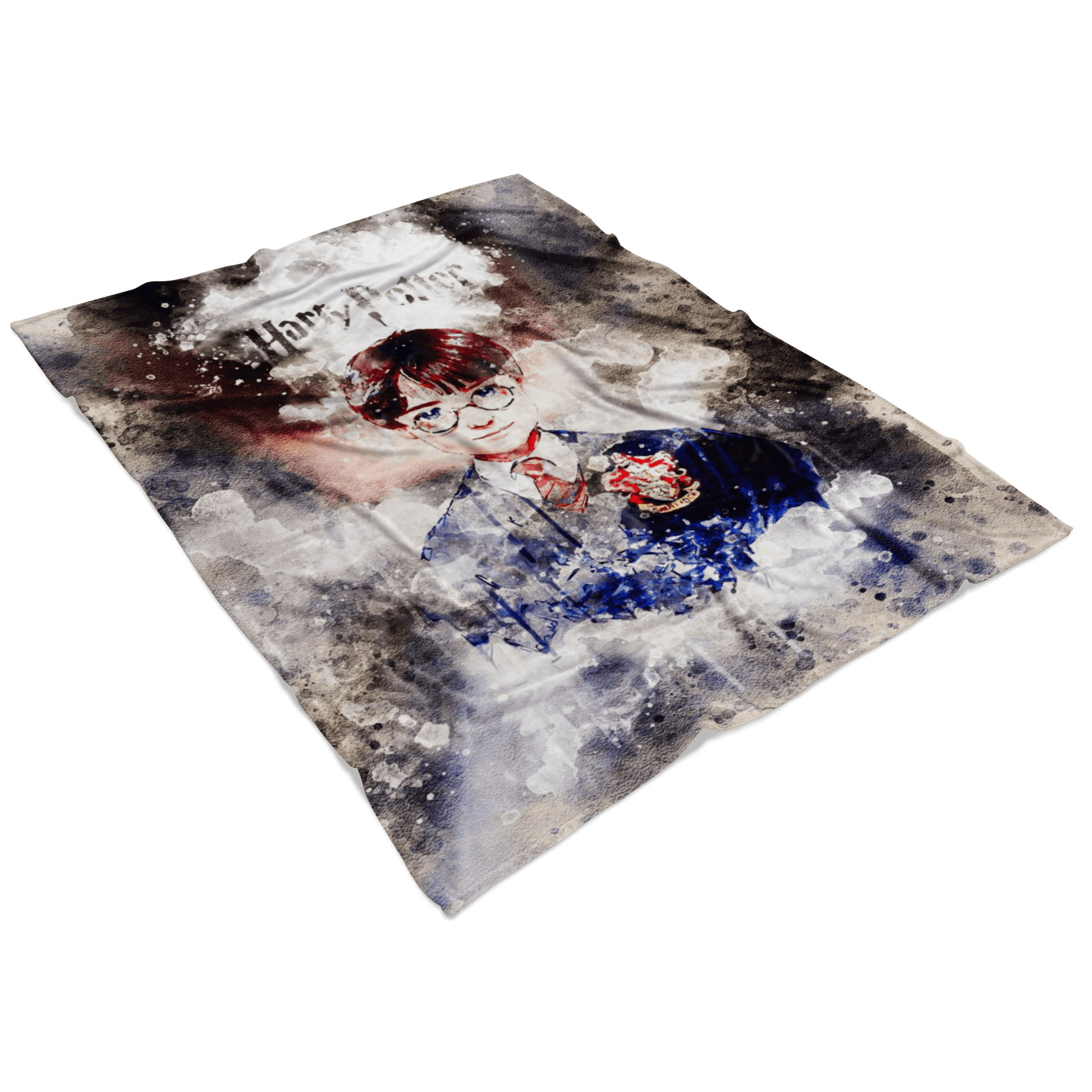 Harry Potter Fleece Blanket Watercolor White Blanket - Lusy Store