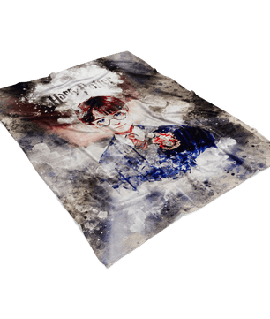 Harry Potter Fleece Blanket Watercolor White Blanket - Lusy Store