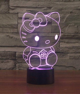 Hello Kitty 3D USB Touch Switch Night Light Lamp LED Light Atmosphere Bedroom Desk lamp - Lusy Store