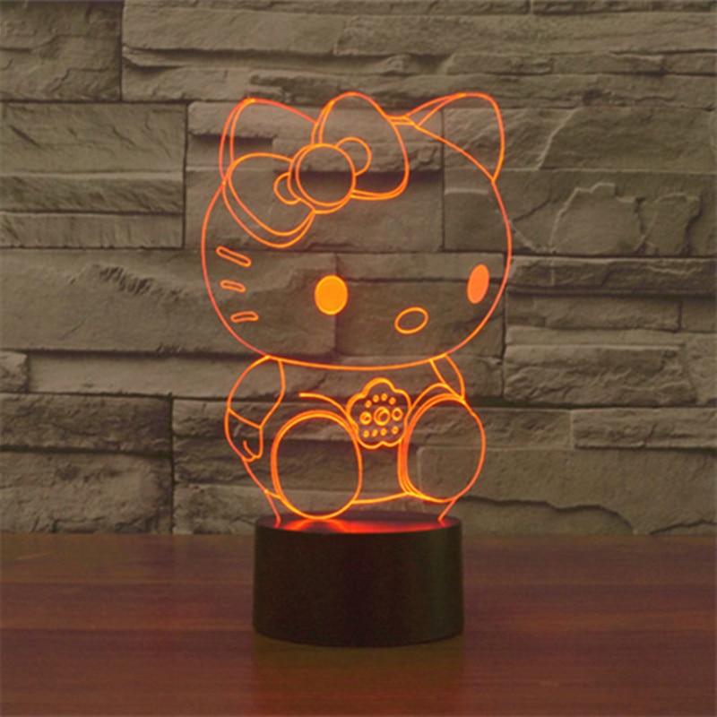 Hello Kitty 3D USB Touch Switch Night Light Lamp LED Light Atmosphere Bedroom Desk lamp - Lusy Store