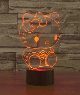 Hello Kitty 3D USB Touch Switch Night Light Lamp LED Light Atmosphere Bedroom Desk lamp - Lusy Store