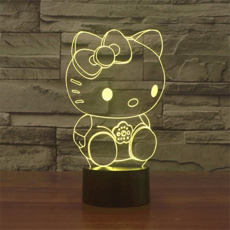 Hello Kitty 3D USB Touch Switch Night Light Lamp LED Light Atmosphere Bedroom Desk lamp - Lusy Store