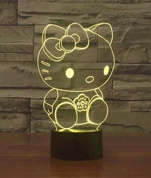 Hello Kitty 3D USB Touch Switch Night Light Lamp LED Light Atmosphere Bedroom Desk lamp - Lusy Store