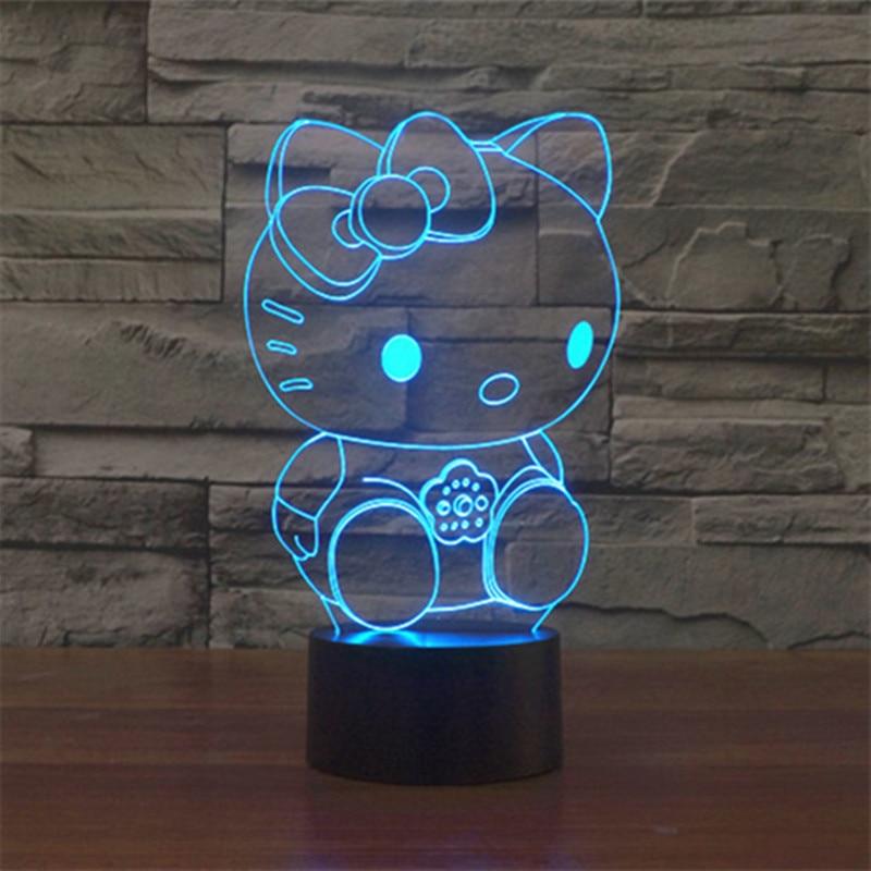 Hello Kitty 3D USB Touch Switch Night Light Lamp LED Light Atmosphere Bedroom Desk lamp - Lusy Store