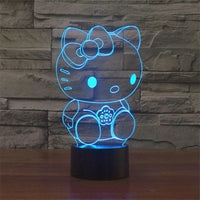 Hello Kitty 3D USB Touch Switch Night Light Lamp LED Light Atmosphere Bedroom Desk lamp