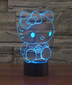 Hello Kitty 3D USB Touch Switch Night Light Lamp LED Light Atmosphere Bedroom Desk lamp - Lusy Store
