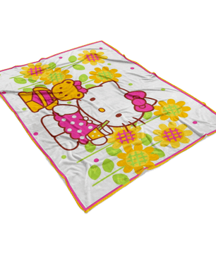 Hello Kitty And Bear Fleece Blanket Lightweight Supremely Soft Funny - Lusy Store