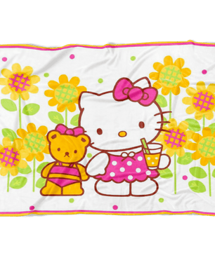 Hello Kitty And Bear Fleece Blanket Lightweight Supremely Soft Funny - Lusy Store