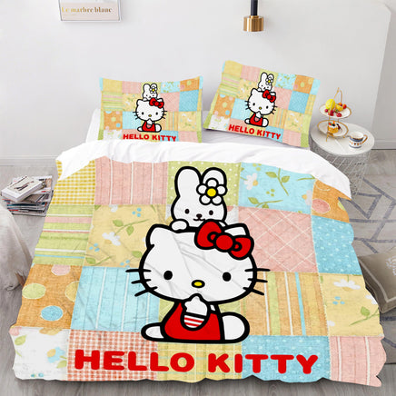 Hello Kitty and Daniel Bed Set Cute Bedding Set Cartoon Bed Sheet Cotton Comforters Colorful Duvet Covers LS865 - Lusy Store