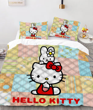Hello Kitty and Daniel Bed Set Cute Bedding Set Cartoon Bed Sheet Cotton Comforters Colorful Duvet Covers LS865 - Lusy Store