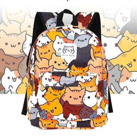 Hello Kitty Backpack Anime Neko Atsume Travel Rucksack Cute Cat Bag for Teenage C74 - Lusy Store