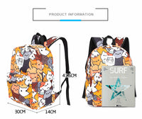 Hello Kitty Backpack Anime Neko Atsume Travel Rucksack Cute Cat Bag for Teenage C74 - Lusy Store