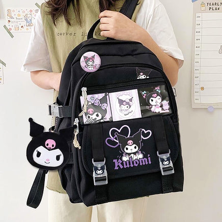 Hello Kitty Backpack Kuromi Fashion Large Capacity Shoulder Bags Women School Bag C79 - Lusy Store