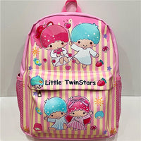 Hello Kitty Backpack Sanrio High Capacity Waterproof Kulomi Student Bag C71 Little TwinStars 15"x11"x4.3"