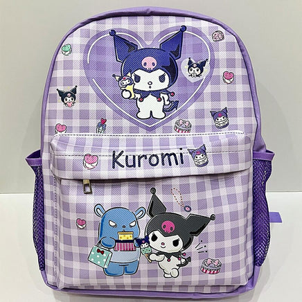Hello Kitty Backpack Sanrio High Capacity Waterproof Kulomi Student Bag C71 Kuromi 2 15"x11"x4.3"