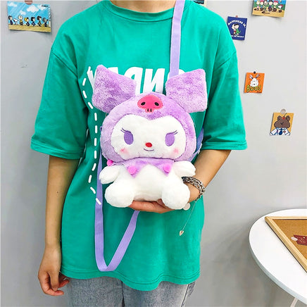 Hello Kitty Backpack Sanrio Kuromi Plush Toys Kawaii Cute Fashion For Girls Children C84 - Lusy Store