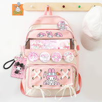 Hello Kitty Backpack Sanrio Melody Kulomi High Capacity Waterproof Laptop School Bag C70 - Lusy Store