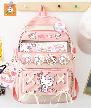 Hello Kitty Backpack Sanrio Melody Kulomi High Capacity Waterproof Laptop School Bag C70 - Lusy Store