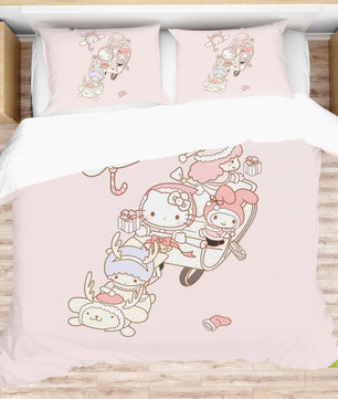 Hello Kitty Bed Set Adorable Elegance Cute Bedding Set for Sweet Dreams - Lusy Store LLC