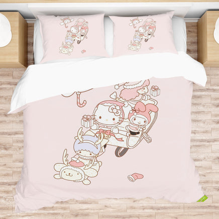 Hello Kitty Bed Set Adorable Elegance Cute Bedding Set for Sweet Dreams - Lusy Store LLC