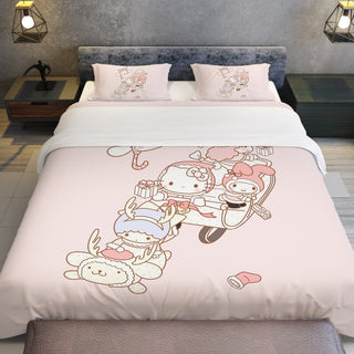 Hello Kitty Bed Set Adorable Elegance Cute Bedding Set for Sweet Dreams - Lusy Store LLC