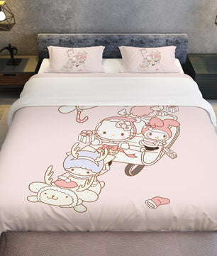 Hello Kitty Bed Set Adorable Elegance Cute Bedding Set for Sweet Dreams - Lusy Store LLC