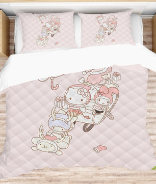 Hello Kitty Bed Set Adorable Elegance Cute Bedding Set for Sweet Dreams - Lusy Store LLC