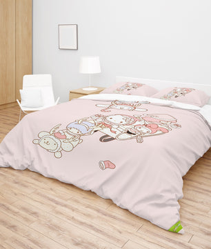 Hello Kitty Bed Set Adorable Elegance Cute Bedding Set for Sweet Dreams - Lusy Store LLC