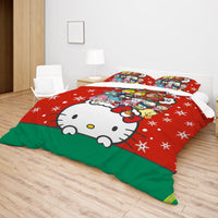 Hello Kitty Bed Set- Adorable Slumber - Hello Kitty and Friends Make Bedtime Fun Bedding Set + Flat Sheet
