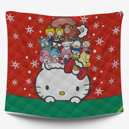 Hello Kitty Bed Set- Adorable Slumber - Hello Kitty and Friends Make Bedtime Fun 1pc Quilt