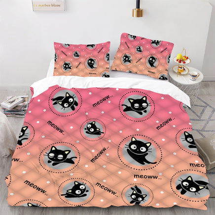 Hello Kitty Bed Set Chococat Sanrio Cute Bed Sheets Cartoon Bed Cotton Comforters Cute Duvet Covers LS22830 - Lusy Store