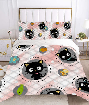 Hello Kitty Bed Set Chococat Sanrio Cute Bed Sheets Cartoon Bed Cotton Comforters Cute Duvet Covers LS22831 - Lusy Store