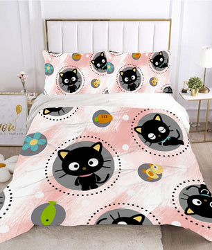 Hello Kitty Bed Set Chococat Sanrio Cute Bed Sheets Cartoon Bed Cotton Comforters Cute Duvet Covers LS22831 - Lusy Store
