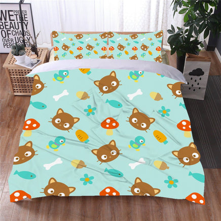 Hello Kitty Bed Set Chococat Sanrio Cute Bed Sheets Cartoon Bed Cotton Comforters Cute Duvet Covers LS22834 4 Pieces Bedding Sets