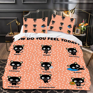 Hello Kitty Bed Set Chococat Sanrio Cute Bed Sheets Cartoon Bed Cotton Comforters Duvet Cover LS22828 - Lusy Store