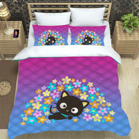 Hello Kitty Bed Set Chococat Sanrio Cute Bed Sheets Cartoon Bed Cotton Comforters Floral Duvet Covers LS22832 - Lusy Store
