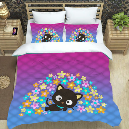 Hello Kitty Bed Set Chococat Sanrio Cute Bed Sheets Cartoon Bed Cotton Comforters Floral Duvet Covers LS22832 - Lusy Store